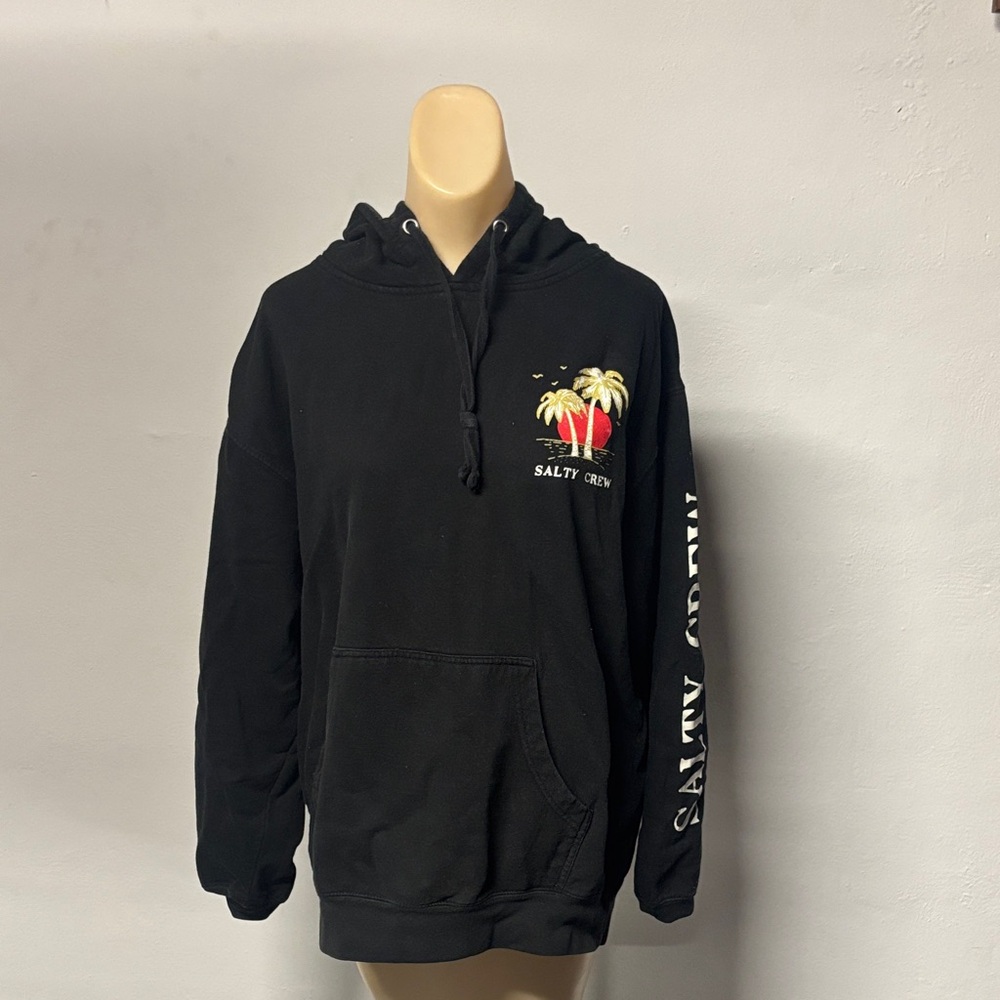Salty Crew Black Hoodie with Palm Design